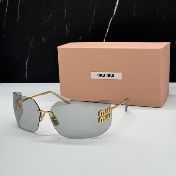 NEW MIU MIU MU54YS 5AK30B WOMEN SUNGLASSES MU 54YS 5AK30B GOLD GREY EYEWEAR main image 4